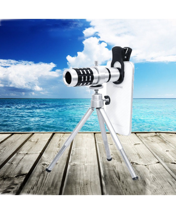 12x metal mobile phone telescope travel photo external lens